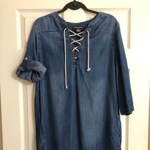 Denim 3/4 sleeve dress